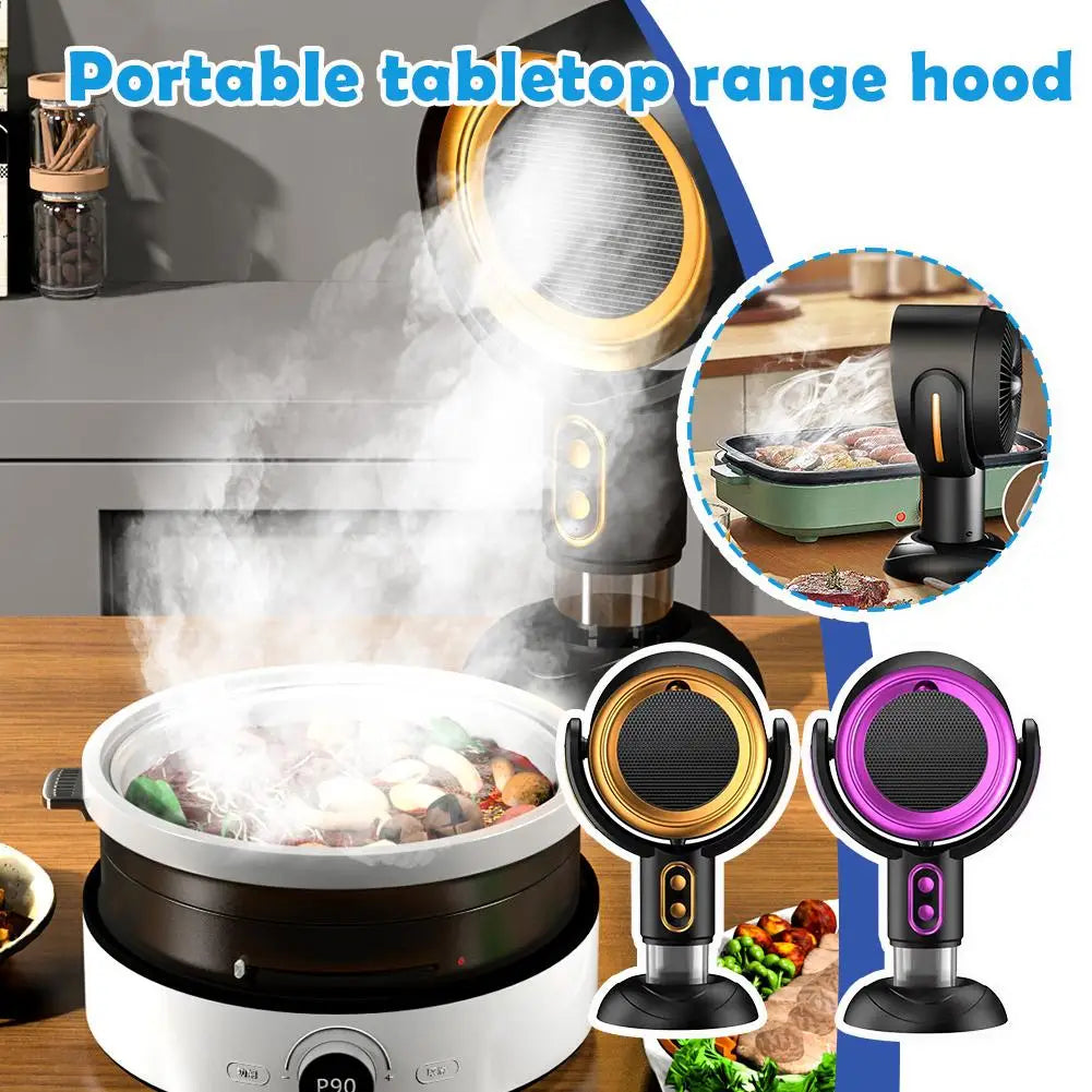 Rechargeable BBQ Smoke Absorber – Compact Tabletop Kitchen Fan