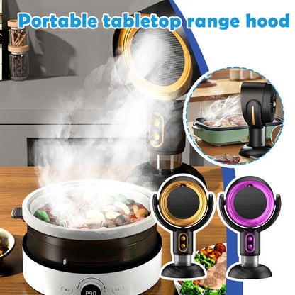 Rechargeable BBQ Smoke Absorber – Compact Tabletop Kitchen Fan
